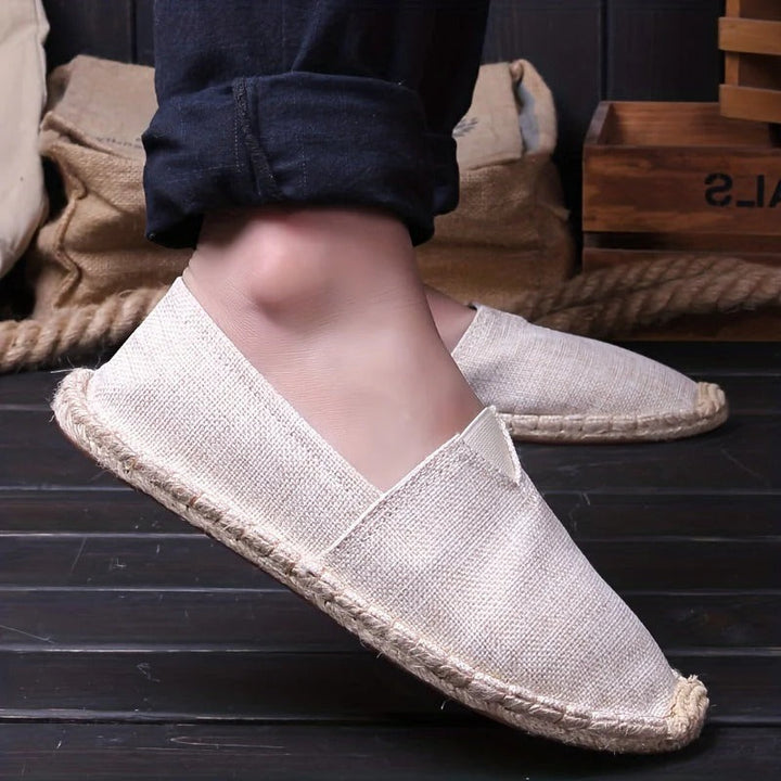 Pánské plátěné espadrilky typu slip-on, ležérní mokasíny