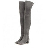 Women's Over The Knee Suede Leather Block Heel Long Boots