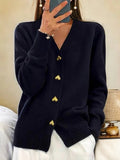 Women's Cardigan Sweater Knit V Neck Long Sleeve Jumper
