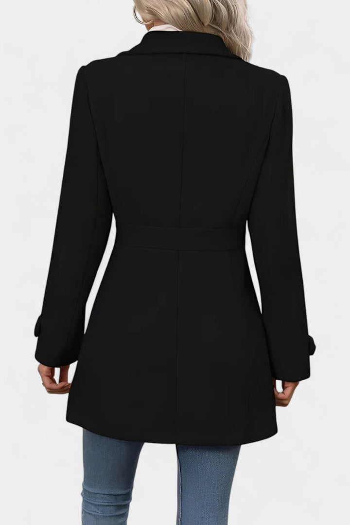 Women’s Wool Belted Collared Mid-Length Trench Coat