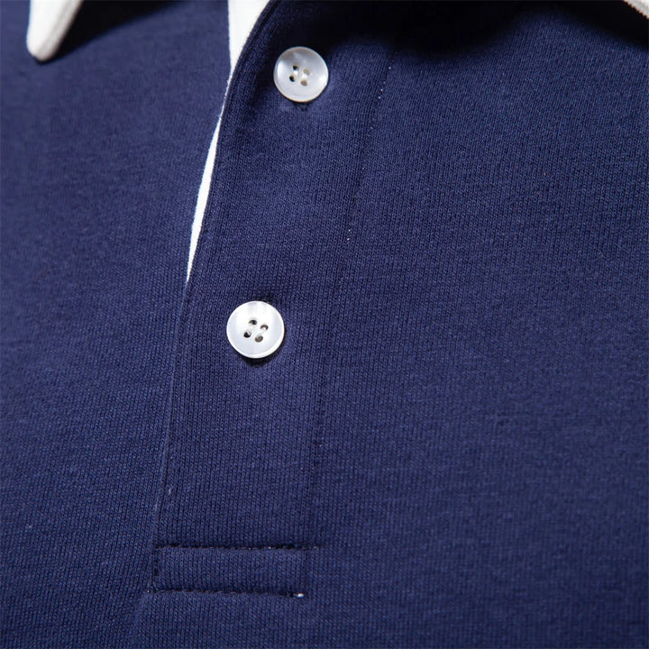 Men's Knit Long Sleeve Polo Pullover Sweater