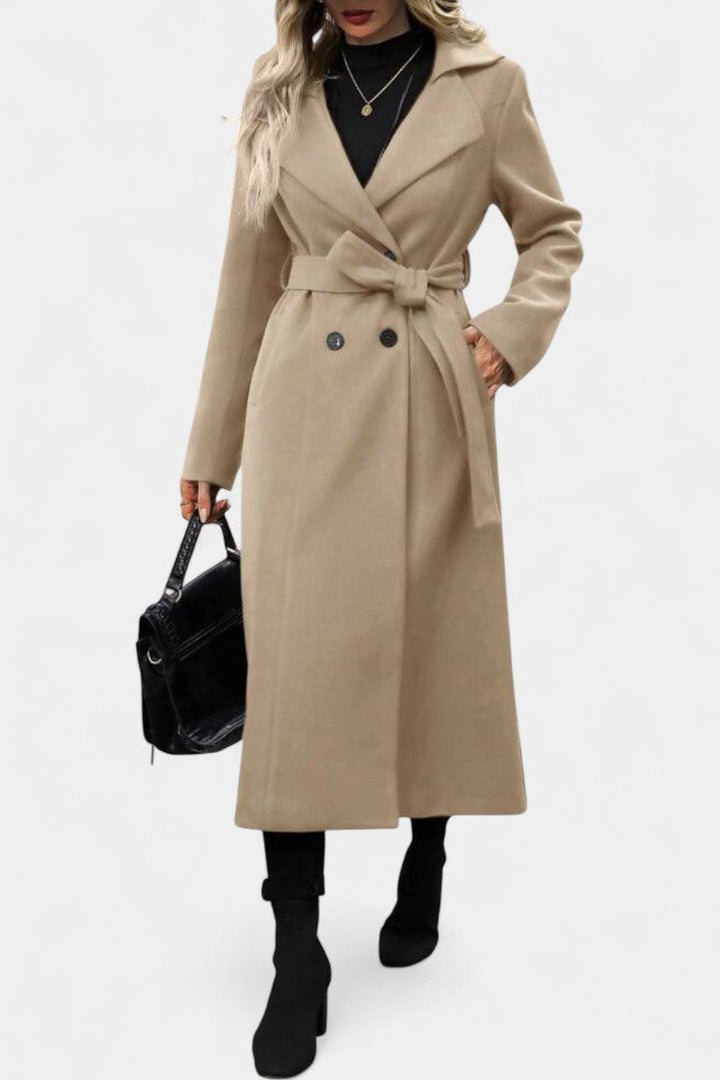 Women’s Wool Checked Double-Breasted Trench Coat
