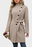 Women's Wool Trench Coat Belted Overcoat Jacket