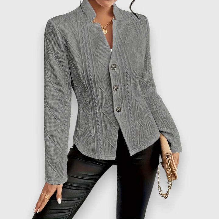 Veste blazer en maille pour femme, cardigan élégant décontracté pour le travail
