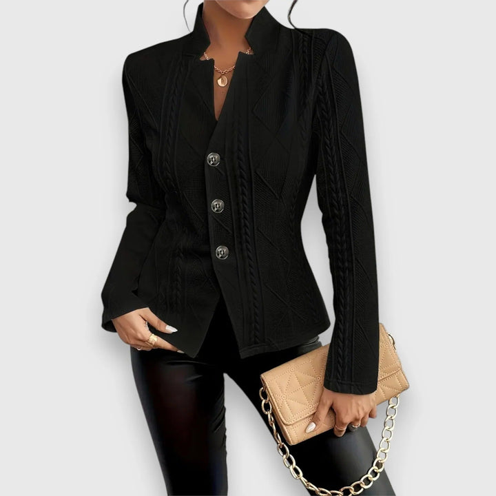 Veste blazer en maille pour femme, cardigan élégant décontracté pour le travail