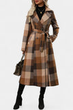 Women’s Wool Checked Double-Breasted Trench Coat
