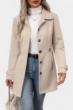 Women’s Wool Belted Collared Mid-Length Trench Coat