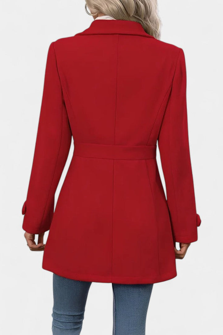 Women’s Wool Belted Collared Mid-Length Trench Coat
