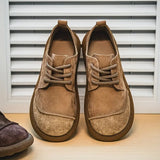 Męskie sznurowane buty do chodzenia ze sztucznej skóry z okrągłym noskiem