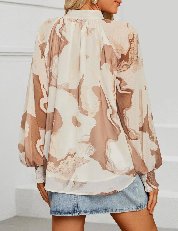 Women's Blouse Chiffon Long Sleeve Top