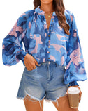 Women's Blouse Chiffon Long Sleeve Top
