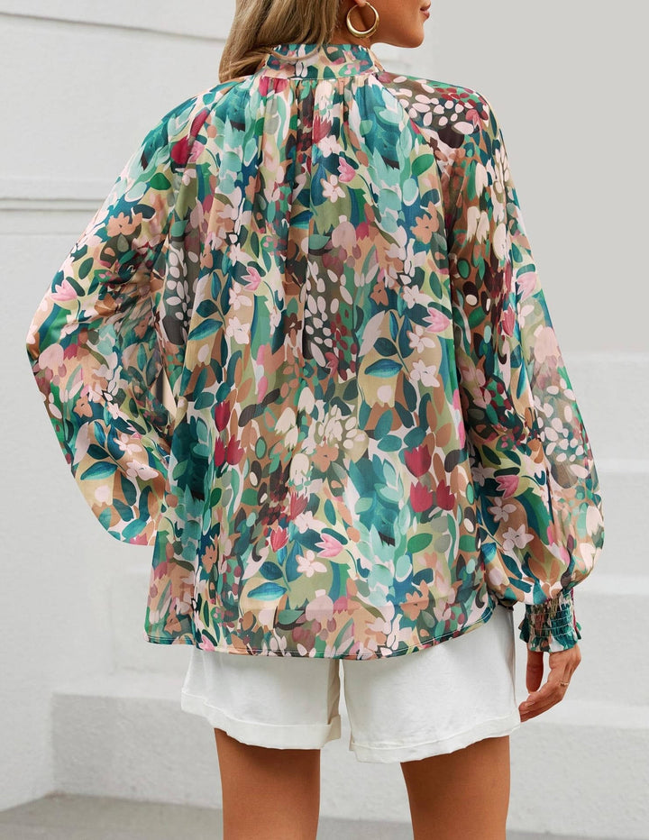 Women's Blouse Chiffon Long Sleeve Top