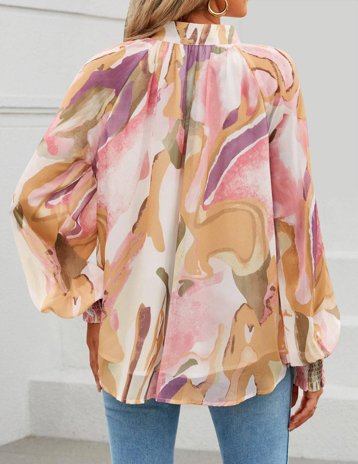 Women's Blouse Chiffon Long Sleeve Top