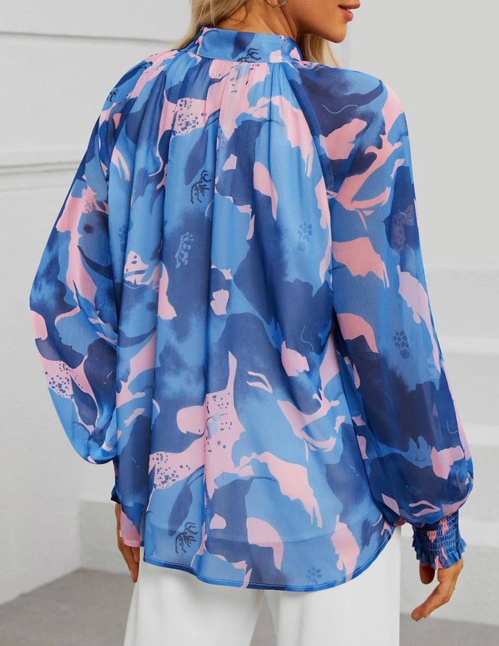 Women's Blouse Chiffon Long Sleeve Top