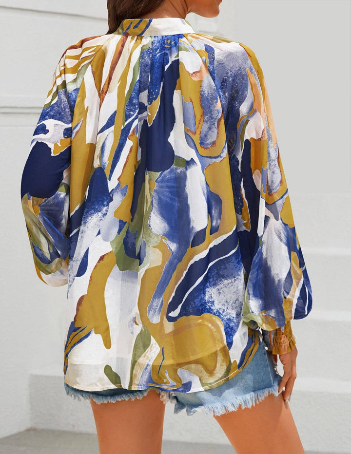 Women's Blouse Chiffon Long Sleeve Top
