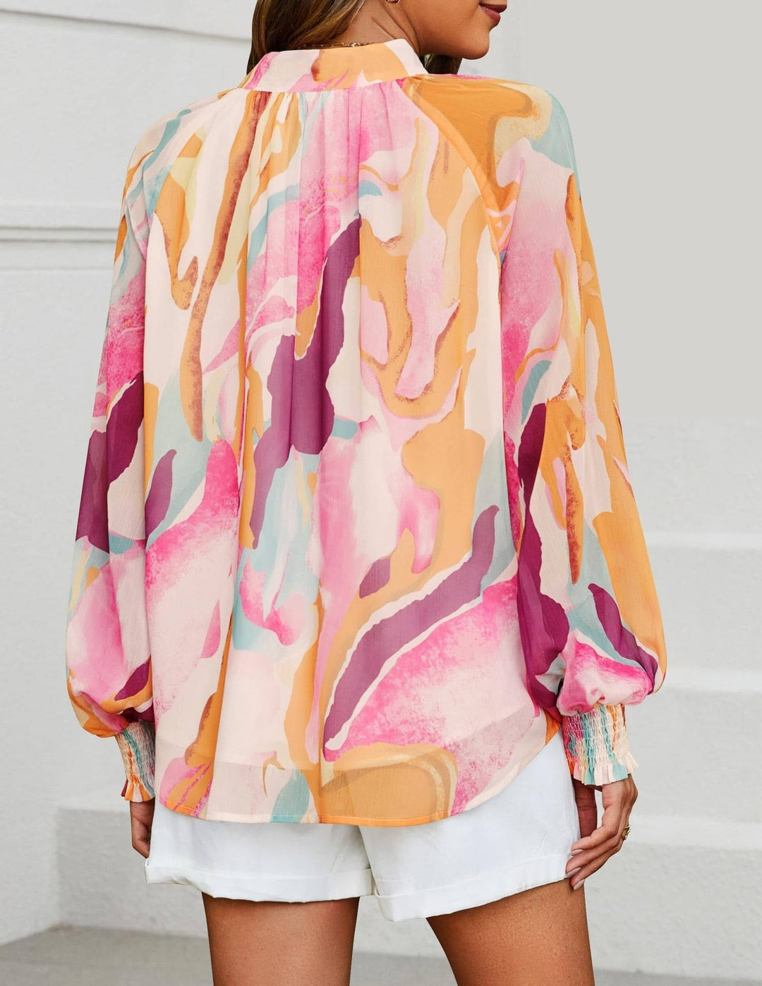 Women's Blouse Chiffon Long Sleeve Top