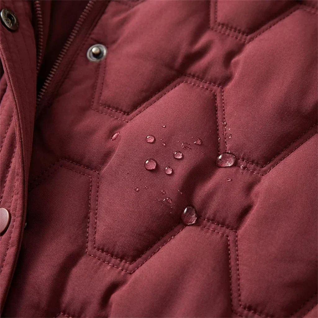 Women's Waterproof Fleece Lined Hooded Puffer Long Coat