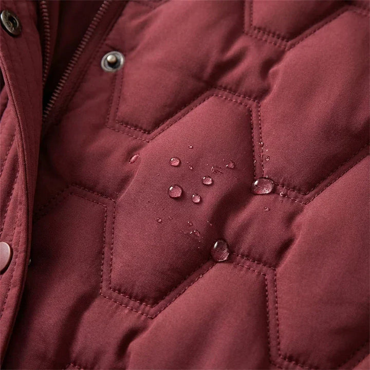 Women's Waterproof Fleece Lined Hooded Puffer Long Coat