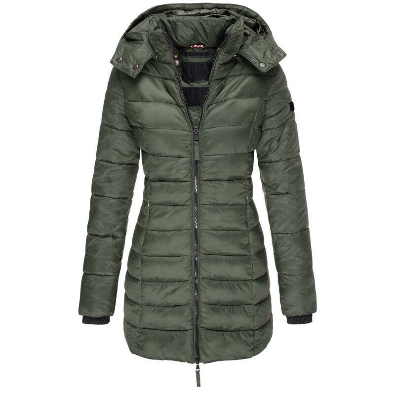 Women's Fleece Hooded Puffer Coat