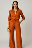 Ensemble deux pièces pour femme composé d’une chemise en lin à manches longues et d’un pantalon