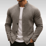 Men Knit Wool Stand Collar Casual Jacket Blazer Blouson