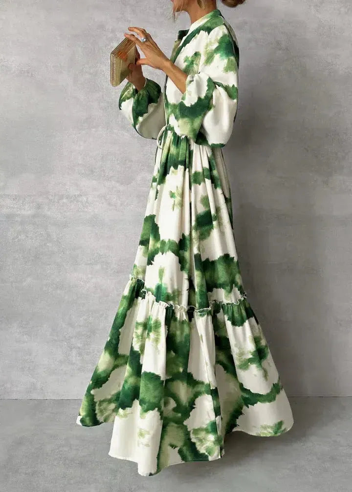 Women’s Vintage Patchwork Print Long Dress