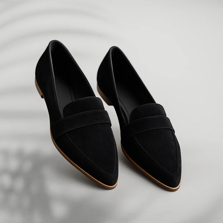 Women's Suede Leather Summer Loafers Slip On Orthopedic Shoes