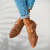 Women's Suede Leather Summer Loafers Slip On Orthopedic Shoes