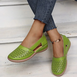 Women’s Leather Hollow-Out Flat Loafers