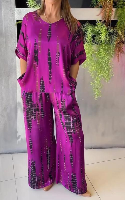 Women's Linen Wide Leg Loungewear Set Co-ord