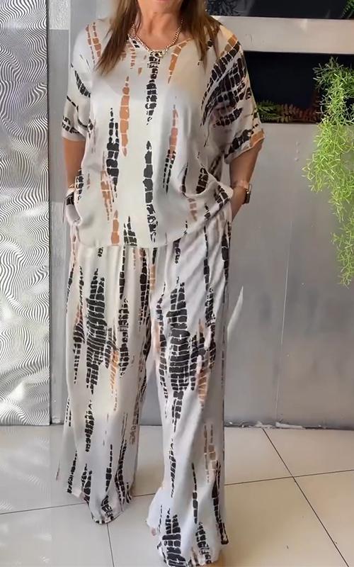 Women's Linen Wide Leg Loungewear Set Co-ord