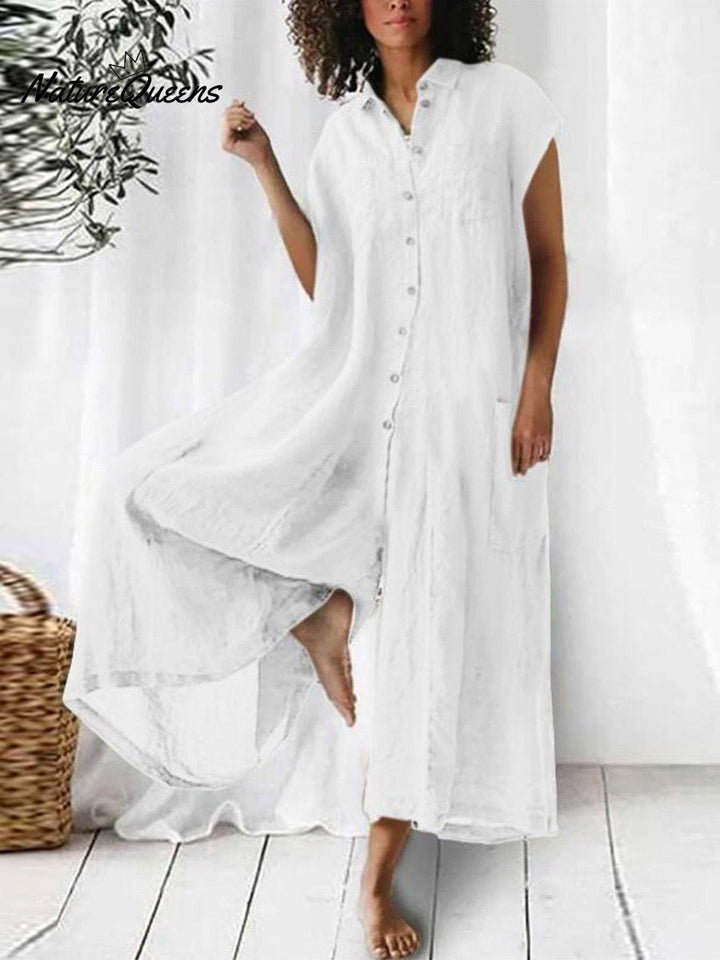 Women's Linen Jumpsuit Wide Leg Sleeveless Romper