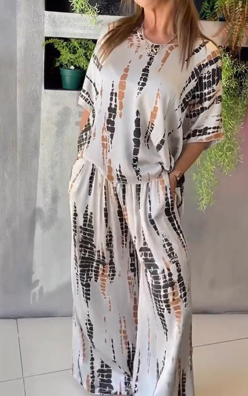 Women's Linen Wide Leg Loungewear Set Co-ord