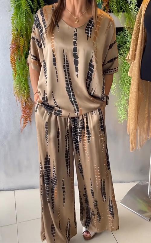 Women's Linen Wide Leg Loungewear Set Co-ord