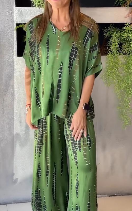 Women's Linen Wide Leg Loungewear Set Co-ord