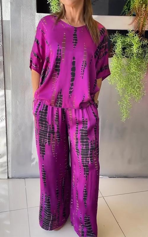 Women's Linen Wide Leg Loungewear Set Co-ord
