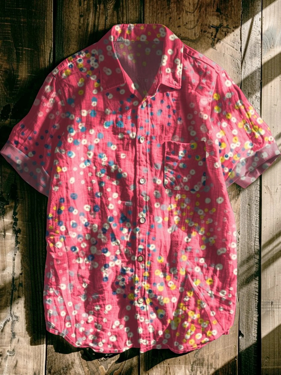 Men's Short Sleeve Button Down Linen Shirt