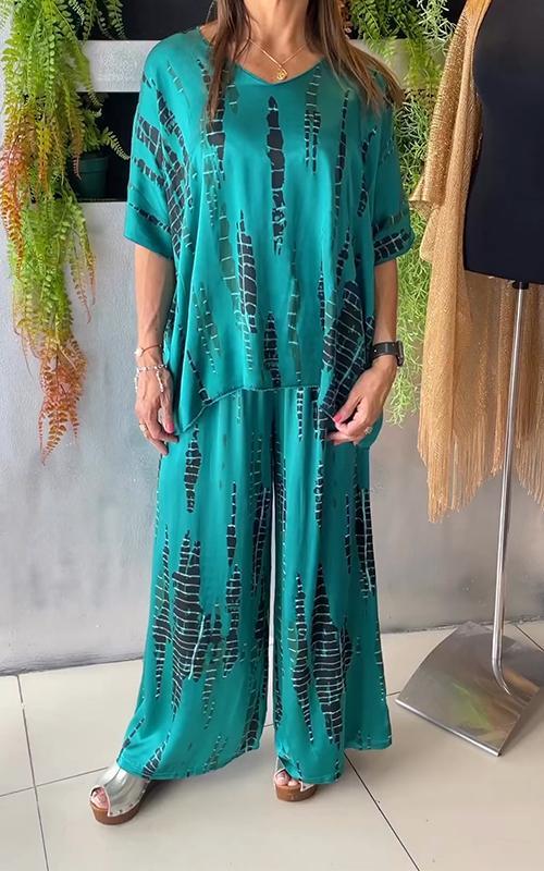 Women's Linen Wide Leg Loungewear Set Co-ord