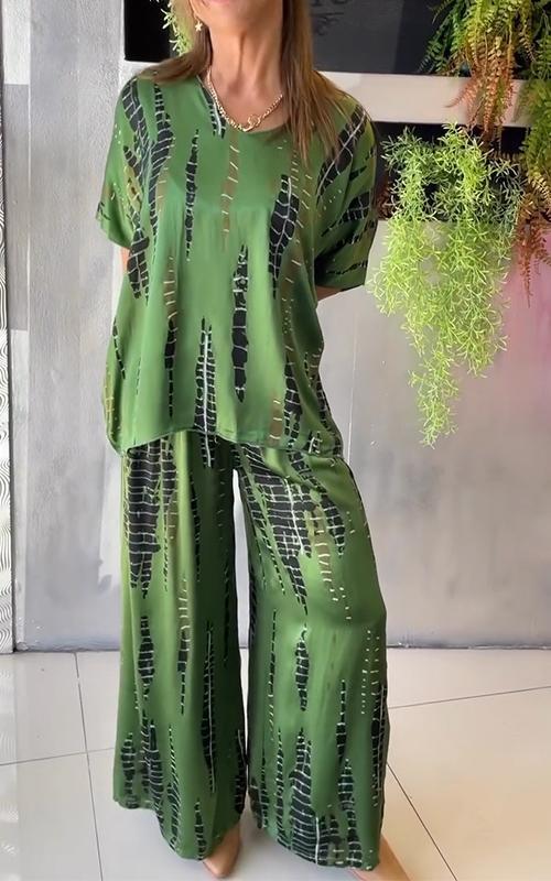 Women's Linen Wide Leg Loungewear Set Co-ord