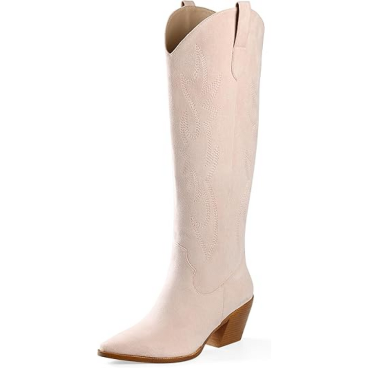 Women's Leather Western Cowboy Boots Knee High