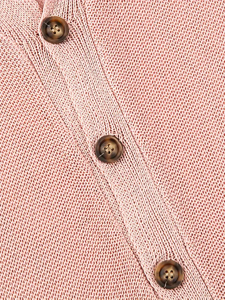 Men's Short Sleeve Knit Blend Polo Shirt Button Cardigan Top