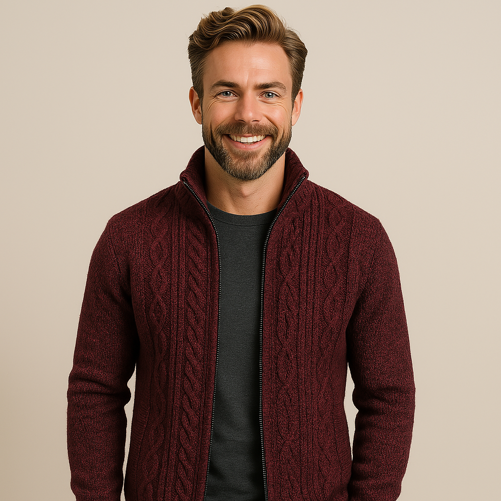 Men's Fleece Knit Cardigan Jacket