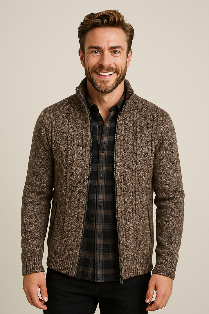 Men's Fleece Knit Cardigan Jacket