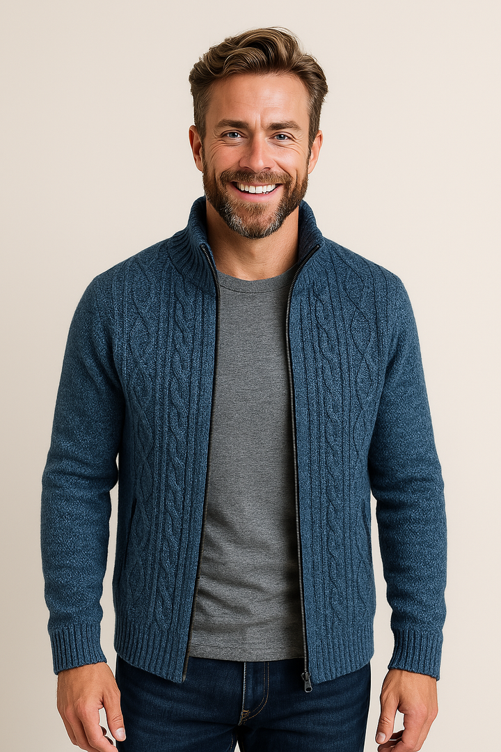 Men's Fleece Knit Cardigan Jacket