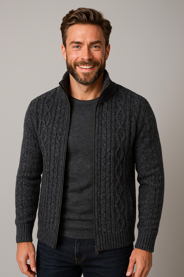Men's Fleece Knit Cardigan Jacket