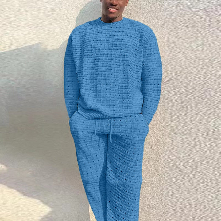 Men's Knit Tracksuit Fleece Jumper and Joggers Set