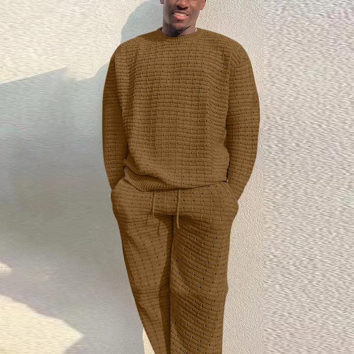 Men's Knit Tracksuit Fleece Jumper and Joggers Set