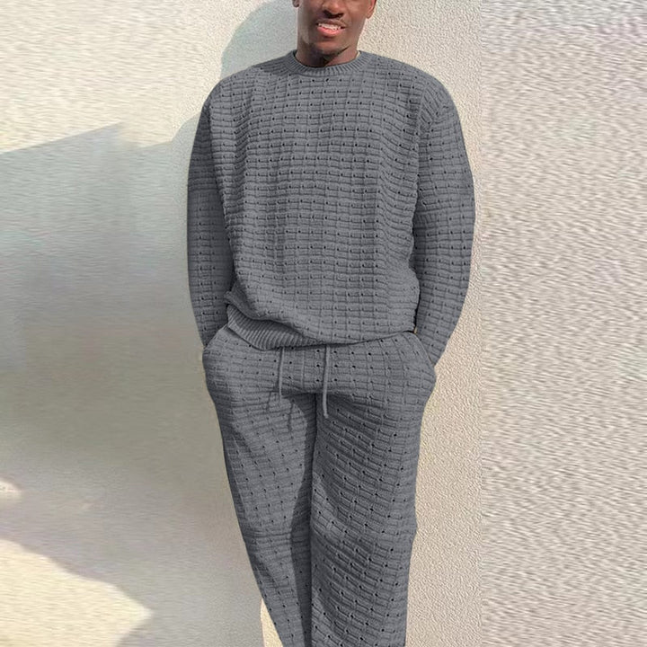 Men's Knit Tracksuit Fleece Jumper and Joggers Set