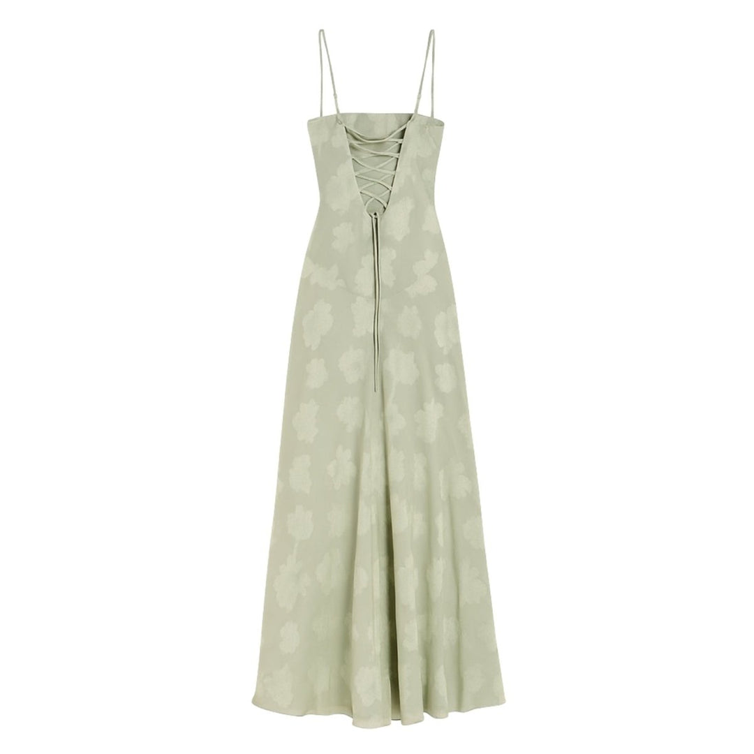 Women's Strappy Knit Evening Maxi Bridal Dress