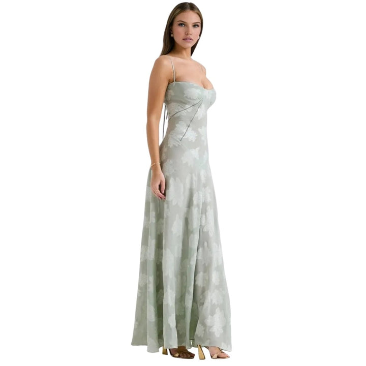 Women's Strappy Knit Evening Maxi Bridal Dress